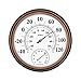 WiHoo 8" Indoor Outdoor Thermometer/Hygrometer for Patio, Wall or Decorative (Bronze)