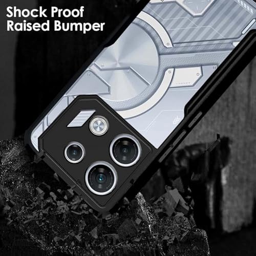 Image of Camera Protection Shockproof Clear Back Bumper Eagle Back Case Cover PC+TPU Compatible with Infinix GT 10 Pro -Black