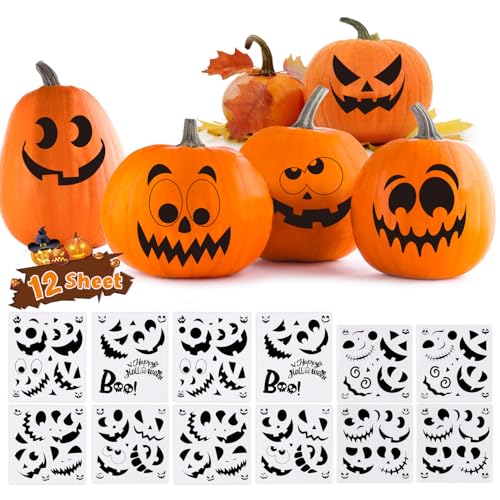 SULOLI Halloween Pumpkin Decorating Stickers, Black Pumpkin...