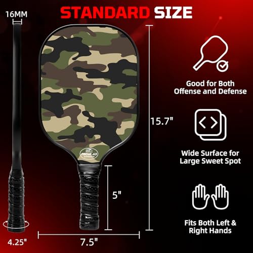Image of BAGAIL Pickleball Paddles, USAPA Approved Fiberglass Surface Pickleball Set, Lightweight Pickle Ball Rackets with 4 Balls, 1 Bag, Designed in California for Traction and Stability