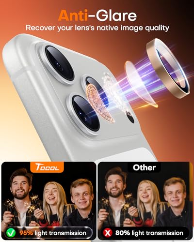 Image of TOCOL Camera Lens Protector for iPhone 17 Pro Max /iPhone 17 Pro Tempered Glass HD Individual Scratch Resistant Camera Cover Accessories Case Friendly 2 Pack(Rose Gold)