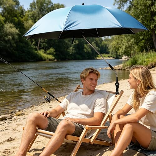 Sombrilla de playa exterior con protección UV sombra ajustable y para piscina jardín 2
