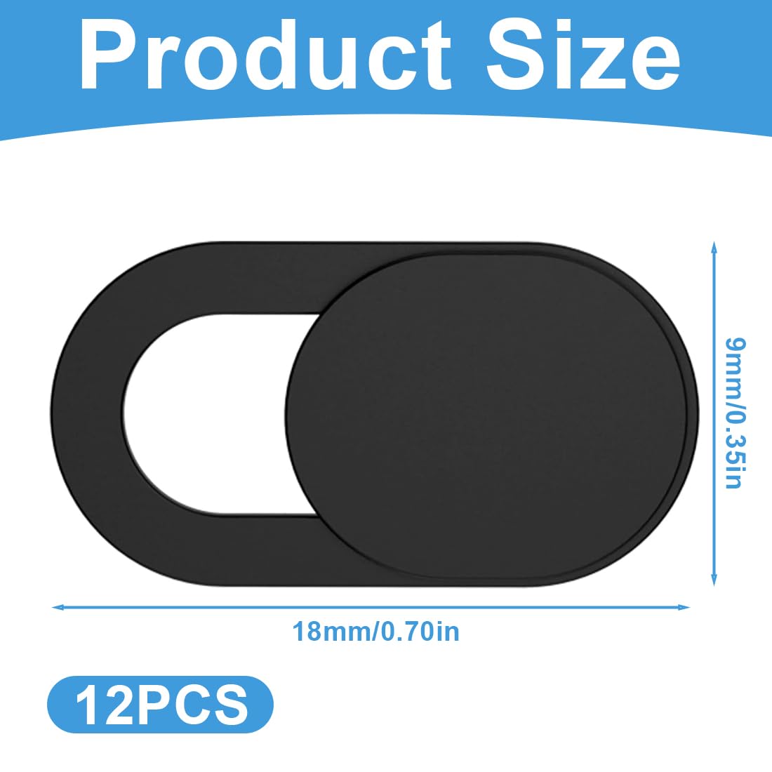 WeddHuis 12 Pezzi Copri Webcam Protezione Privacy Nero per Telefono Tablet Laptop Webcam Fotocamera