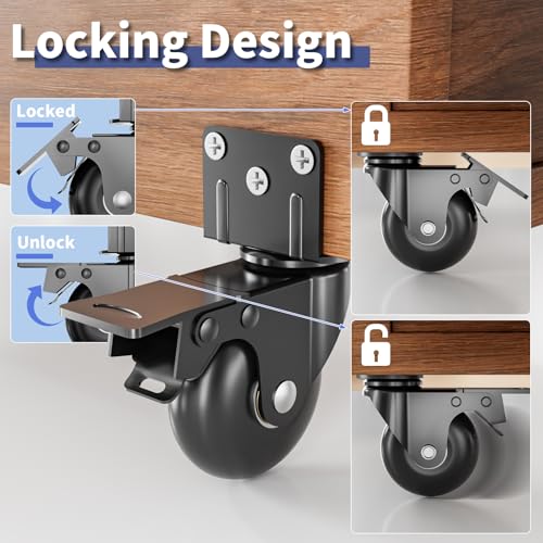 Image of Apllamo 2 in Side Mount Plate Caster Wheels Heavy Duty 600 LBS