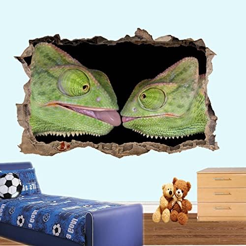 Wall Stickers Mural Decals Pets Lizards Chameleons Wall Stickers 3D Art Mural Home Office Shop Decor-50x70cm