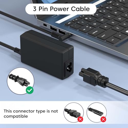 Image of Sounce Heavy Duty Insulated Laptop Power Cable Compatible with HP Dell Lenovo ASUS 250V AC Universal 3 Pin Adapter with Male to Female Connector 1 Meter 3.3 Feet Safe Durable Power Cord (Black)