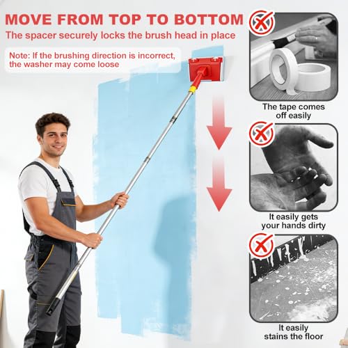 Rouleau de peinture rechargeable NAVESO pour repeindre un plafond - 7