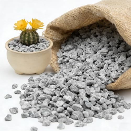 Mengdewei 1/8 Inch Aquarium Gravel, Small Pebbles for Fish Tank & Indoor Plants, Natural Mini River Rocks for Succulent Soil Mix, Drainage, Terrarium & Vase Filler - Gray, 3 lb