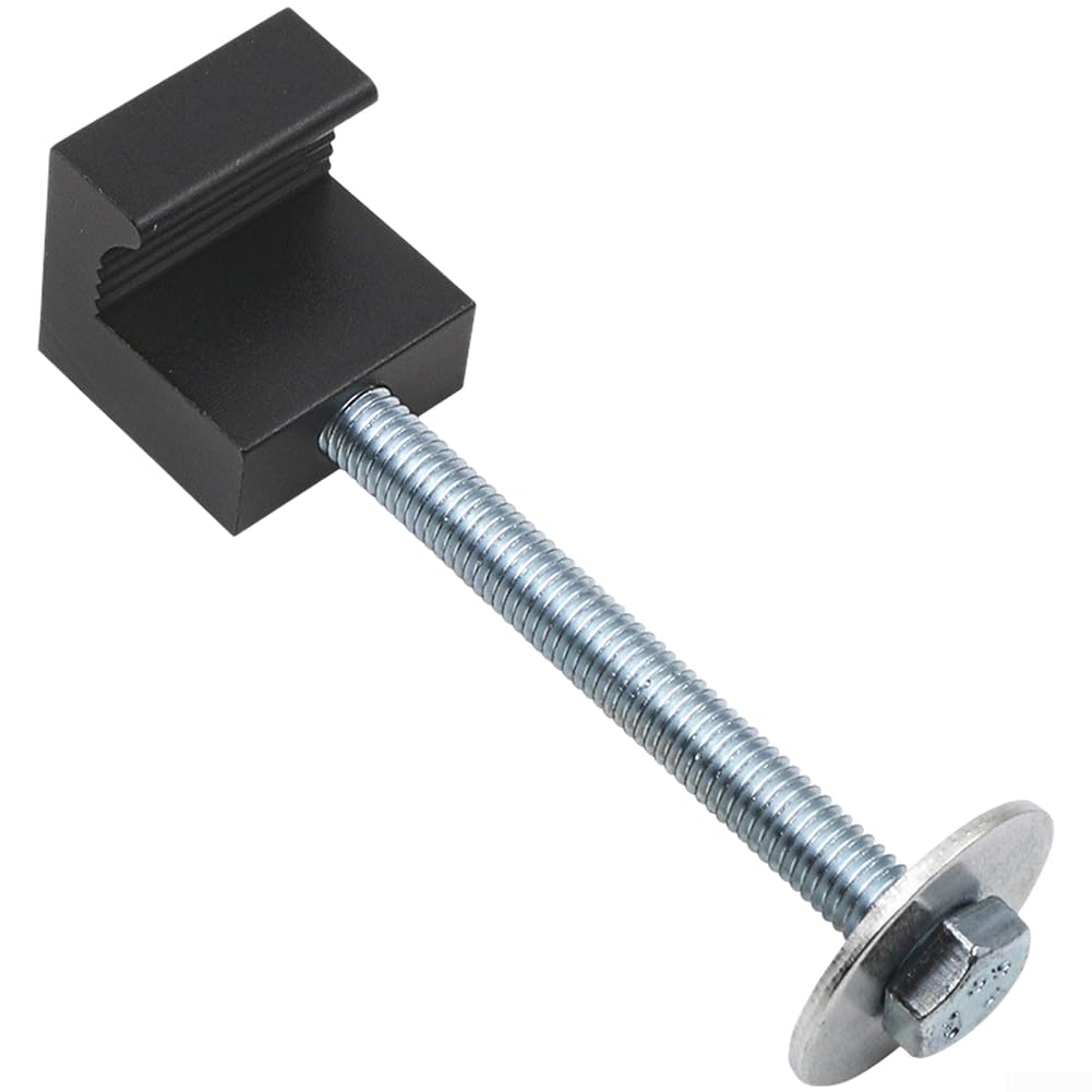 Aluminum Alloy J Clamp Rail Installation Kit for Pickup Truck Toolbox Mounting, Fit Heavy Duty Truck Bed Rail Fastener, Rust Resistant(Black Two Containers)