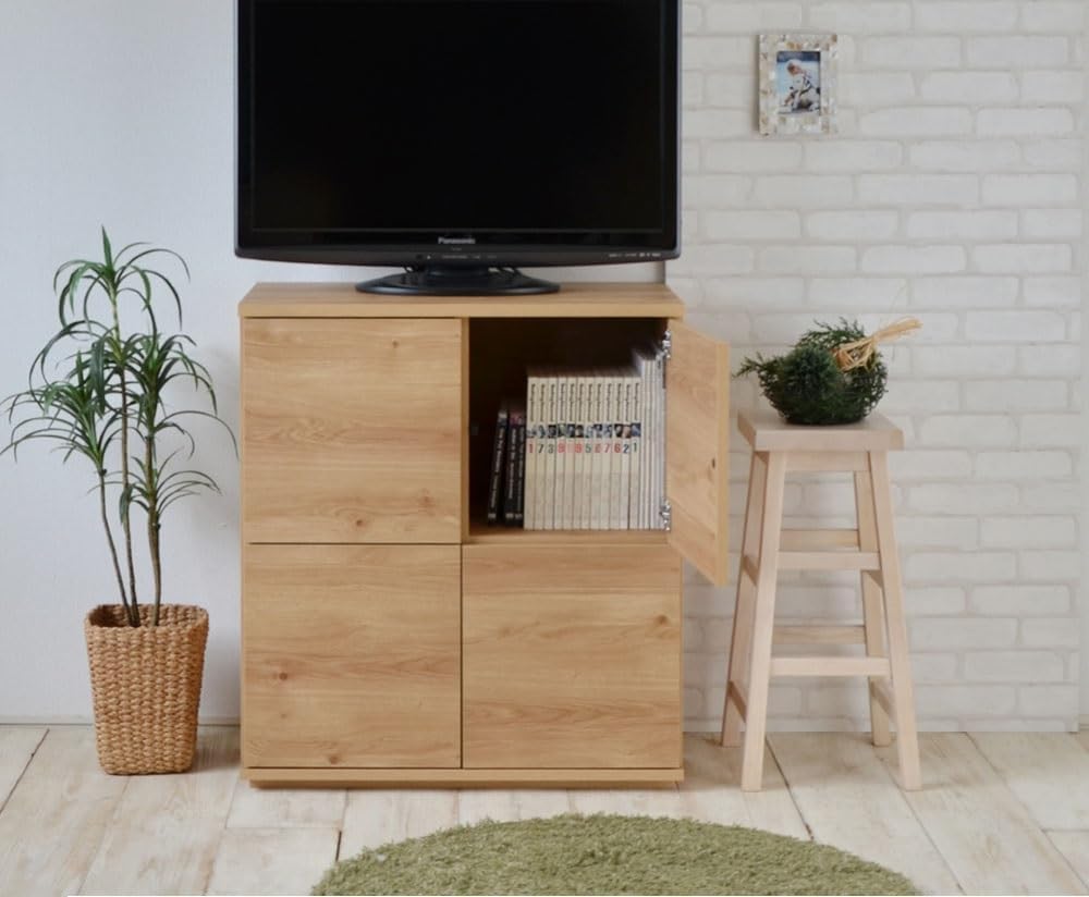 Amazon.co.jp: キャビネット スリム 2列2段 幅約74cm 収納棚 A4