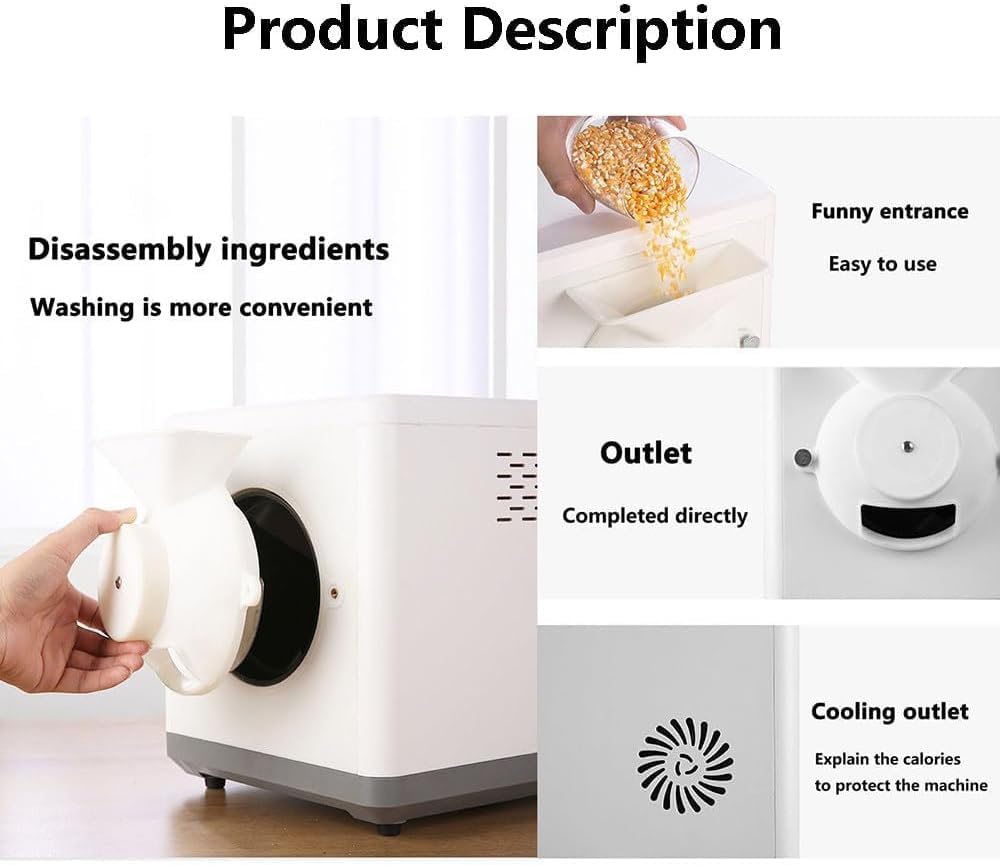 Tostatrice elettrica per caffè da 1,5 kg con agitazione a 360 gradi, termostato da 100-250℃ e caraffa per uso domestico e commerciale.