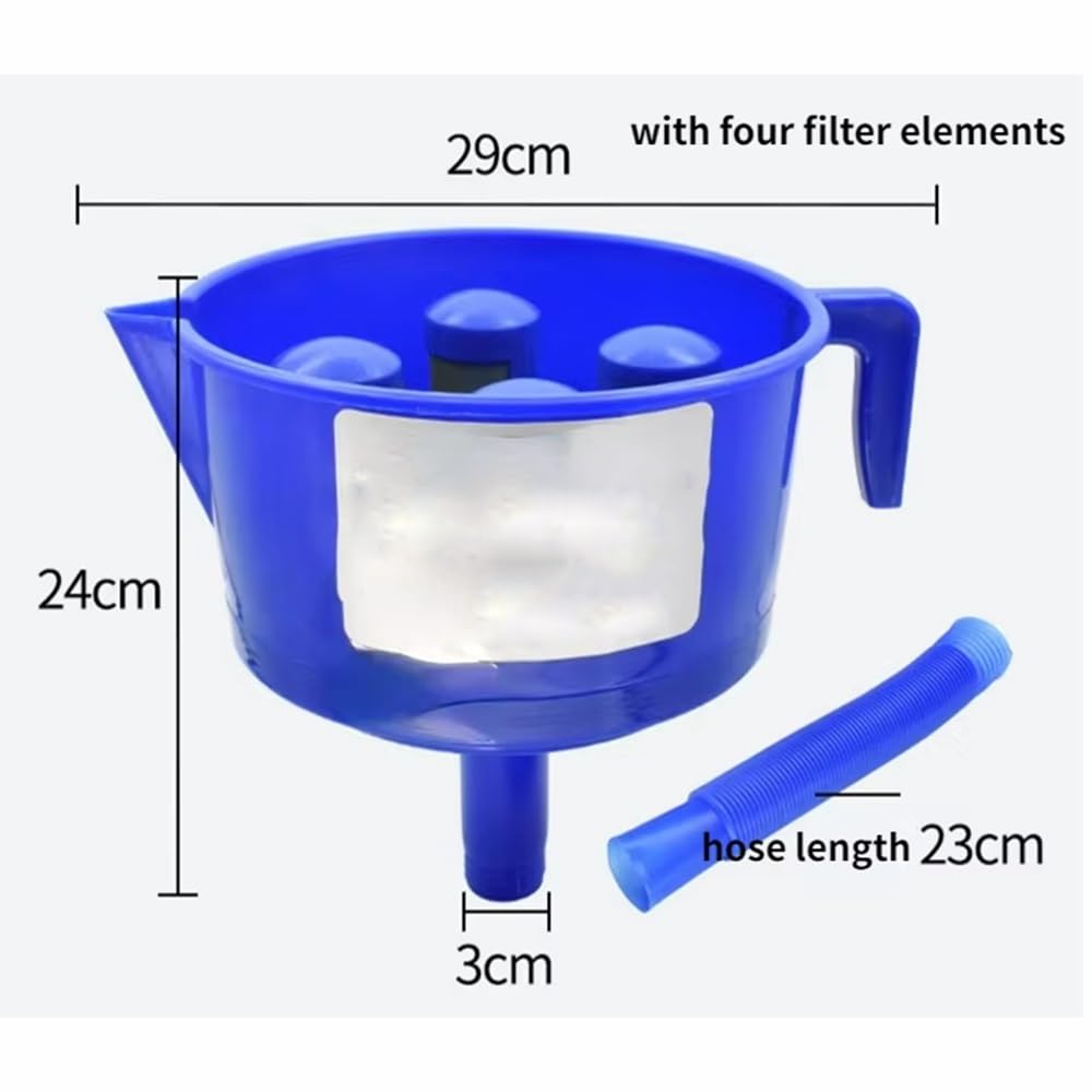 Lejek do separacji oleju i wody z wielostopniowymi elementami filtracyjnymi do benzyny i nafty - niebiesko-żółty(Four filter element)