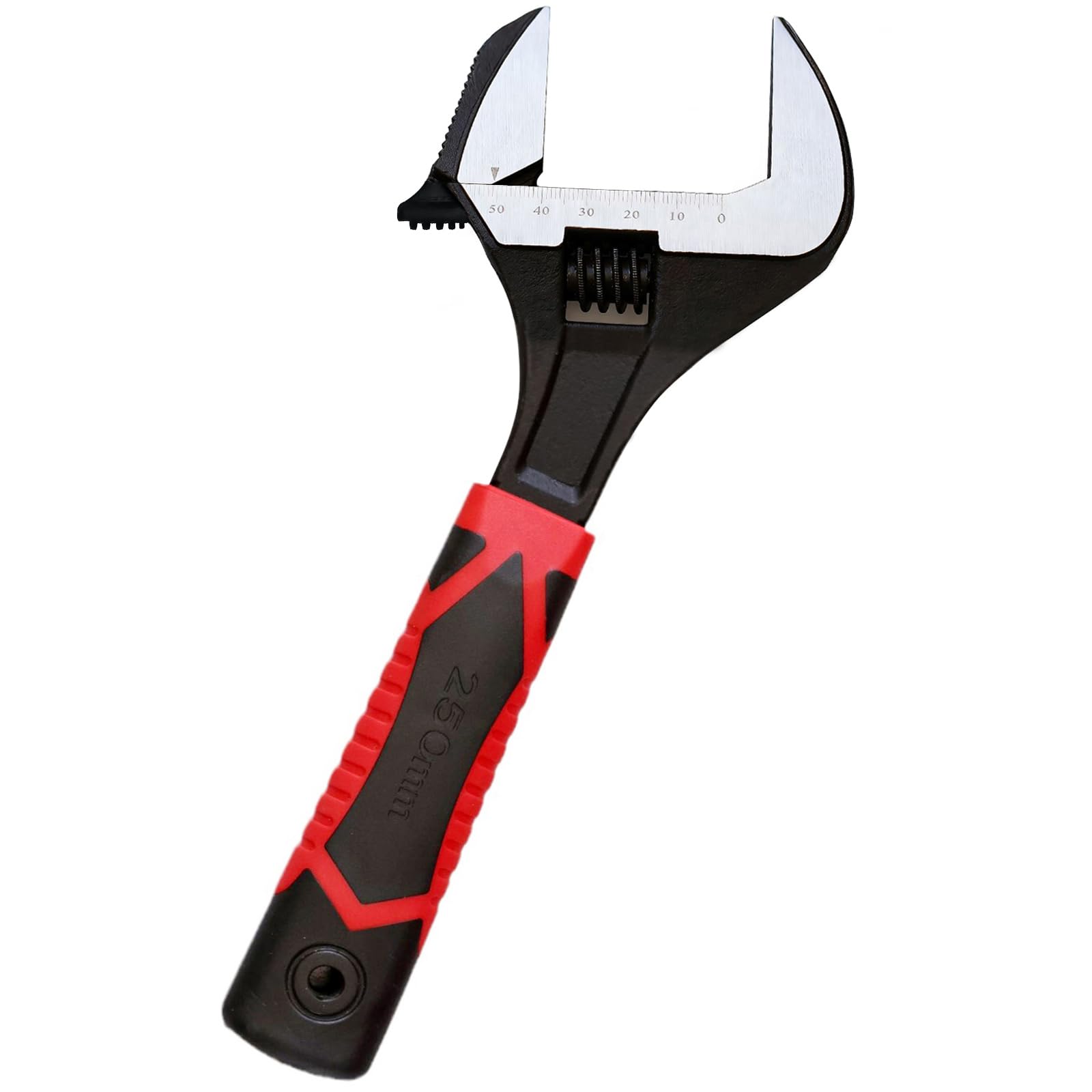 Llave ajustable de 250 mm, llave de lavabo extragrande de 62 mm, llave y tubo 2 en 1, acero CR-V, mango de agarre suave, herramienta de reparación para el hogar, fontanería, garaje