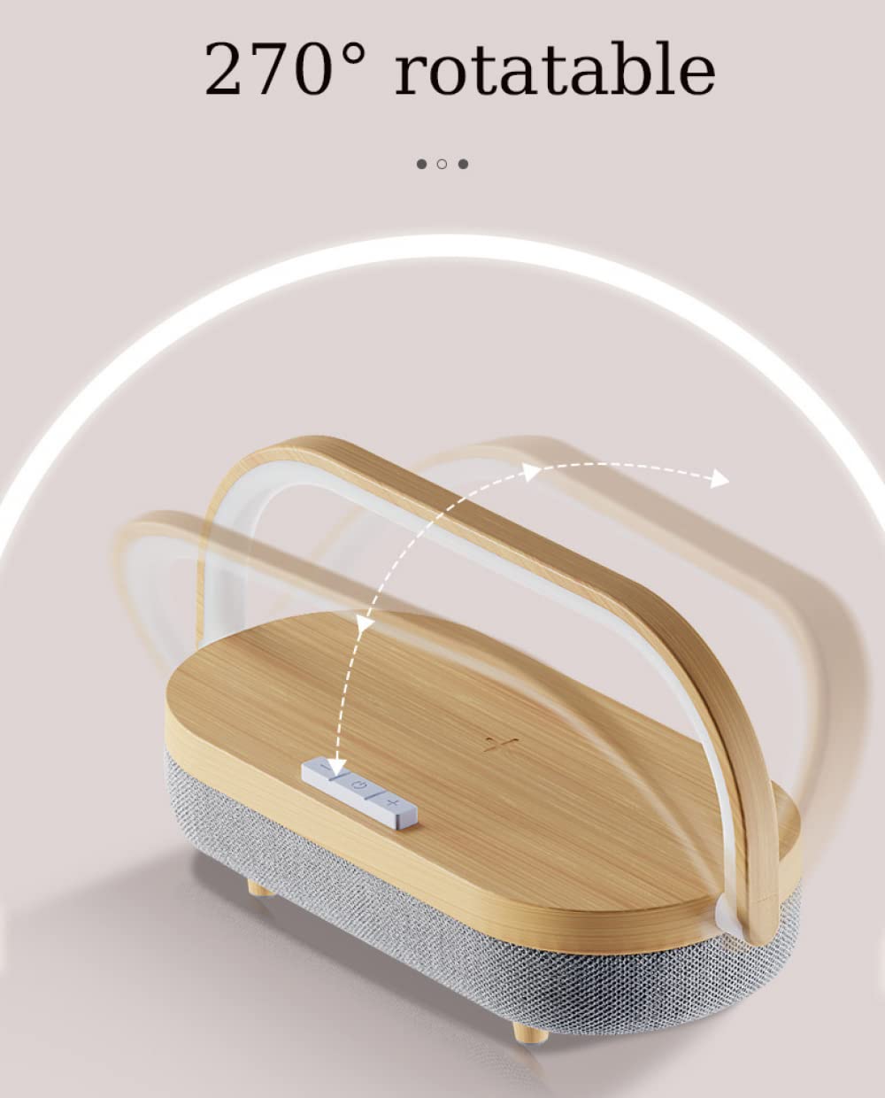 BERO LáMpara Multifuncional con Sensor De Carga InaláMbrica, LáMpara De Sobremesa para El Dormitorio, LáMpara De Cabecera con Audio Bluetooth para Cargar El TeléFono MóVil-001