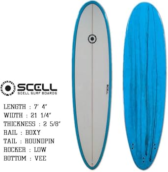 Amazon | SCELL セル ファンボード 7'4 サーフボード ブルー | SCELL