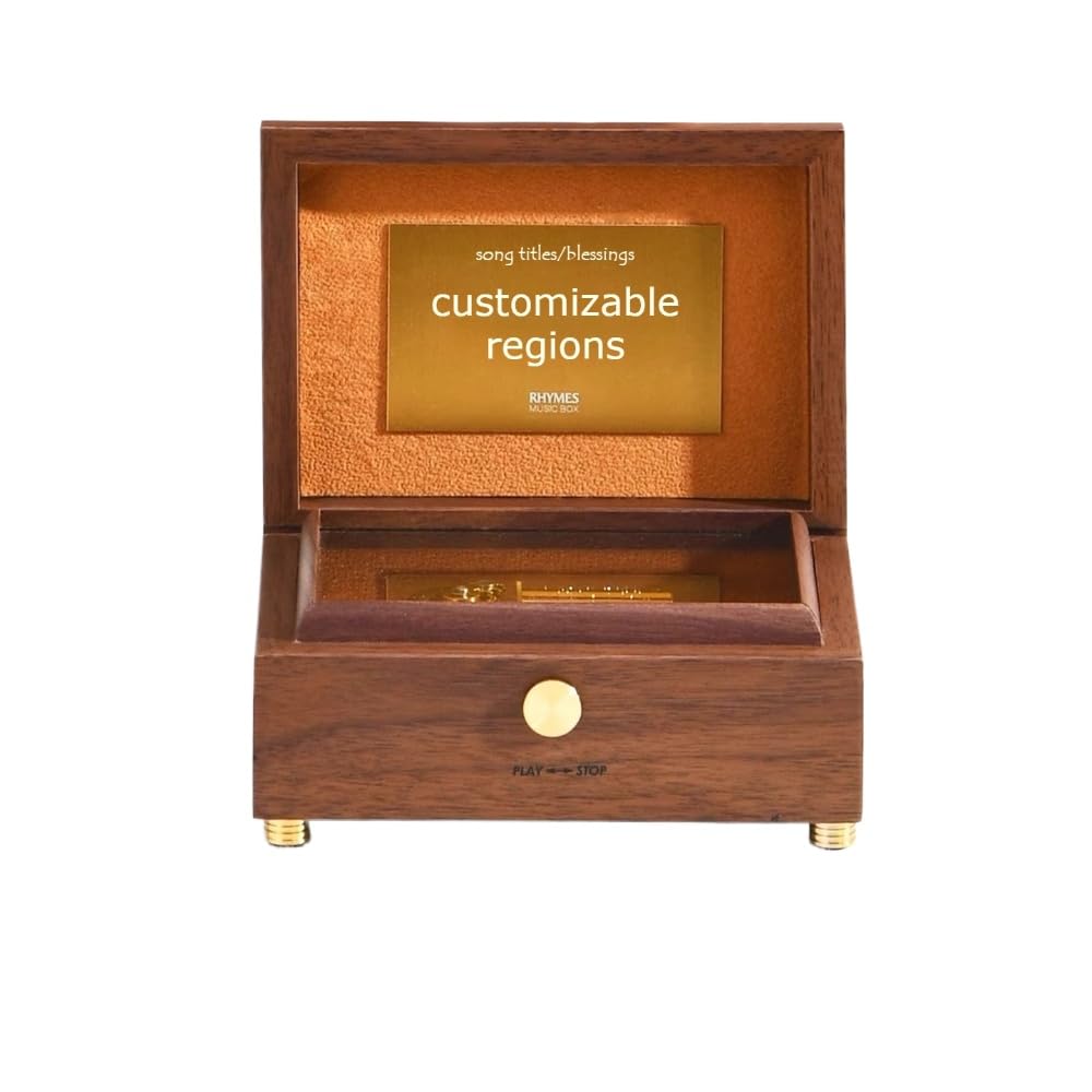Benutzerdefinierte Walnuss-Spieluhr – personalisiertes Lied & Gravur Geschenk für Freundin, Ehefrau, Jahrestag, Hochzeit – handgefertigtes Holz-Andenken mit individueller Melodie