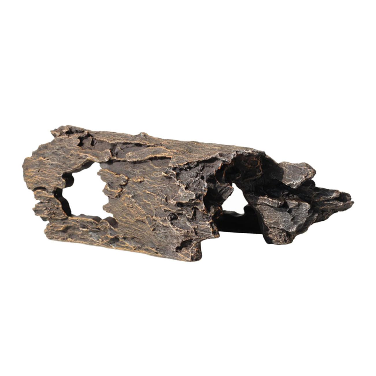 BESPORTBLE Décoration Aquarium Réaliste en Résine, Tronc d'arbre Artificiel Lifelike, Souche pour Aquarium Decoration pour Habitat Poisson