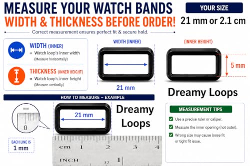 Image of Dreamy 16,18, 19, 20, 21, 22mm Rubber Silicone Smart Watch Strap Loops /Keepers Holder Retainer Loop Replacement - Black color Watch Band Loop