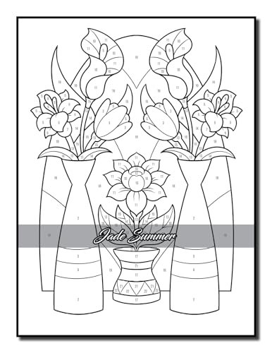 Color by Number Flowers: An Adult Coloring Book with Fun, Easy, and Relaxing Coloring Pages (Color by Number Coloring Books) - Image 14