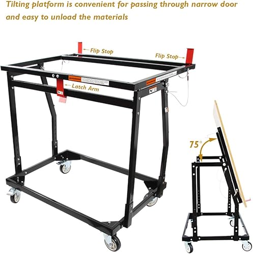 Miniatura 4 de O'SKOOL Carrito de manejo de paneles y soporte de tienda, carros de panel inclinables con ruedas giratorias de goma
