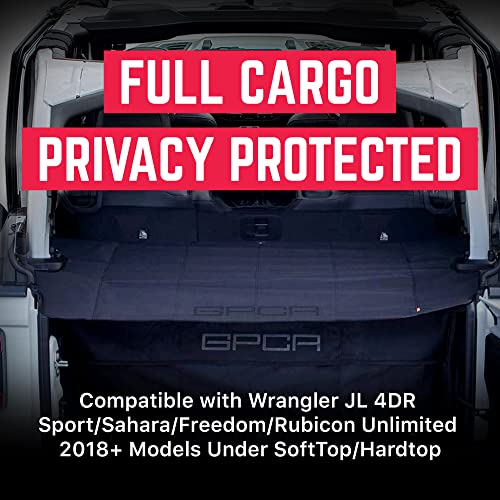 Image of GPCA Cargo Cover for Jeep Wrangler 2018-2026, JL 4-Door Softtop w /Tailgate