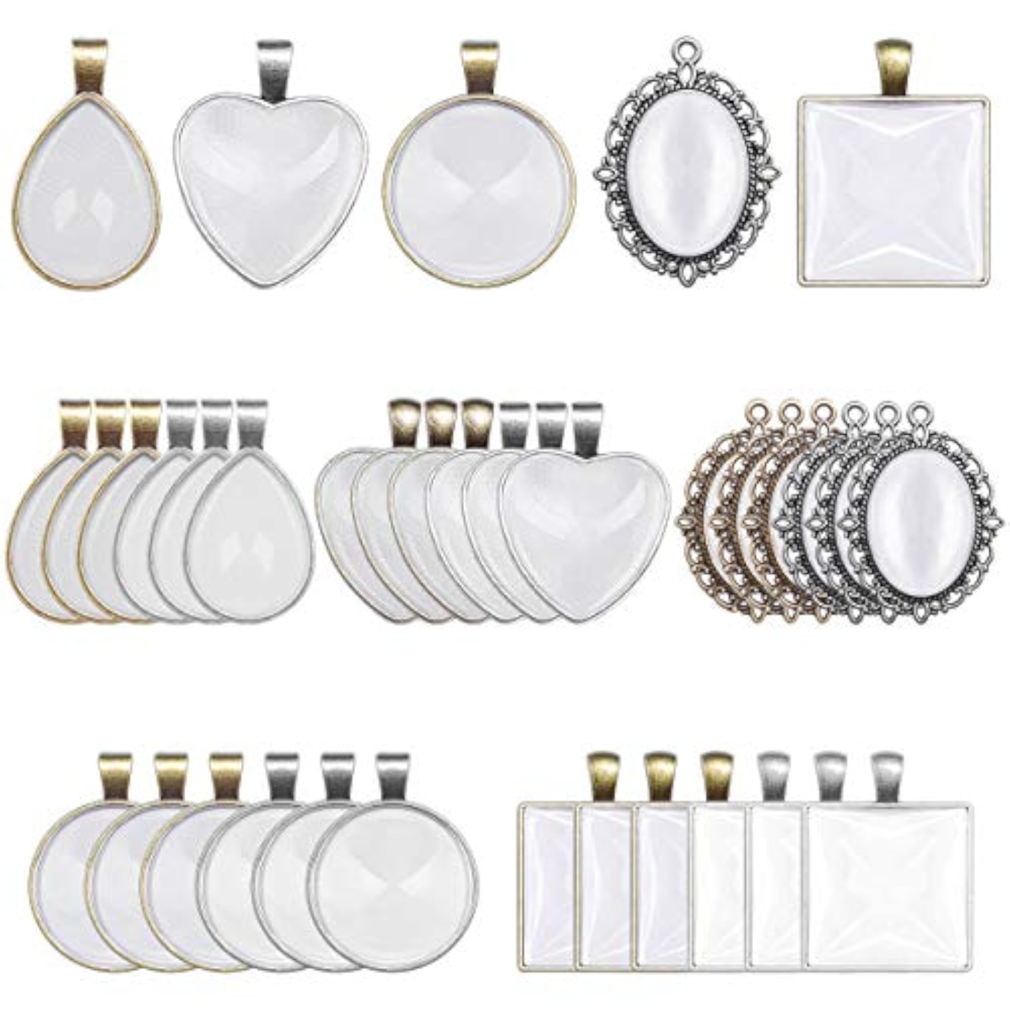 Polished Metal Pendant Tray Blanks for Jewellery Making