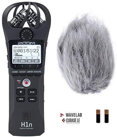 Zoom H1n Handy Portable Digital Recorder Bundle with Movo Deadcat Furry Outdoor Windshield