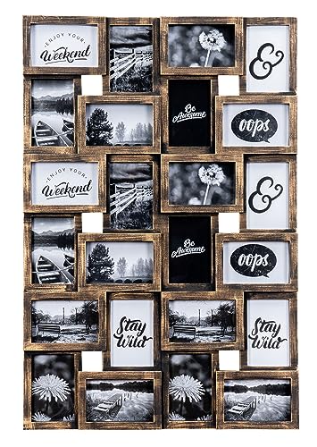 levandeo Bilderrahmen Collage 24 Fotos 10x15cm Kupfer Industrial Industrie...