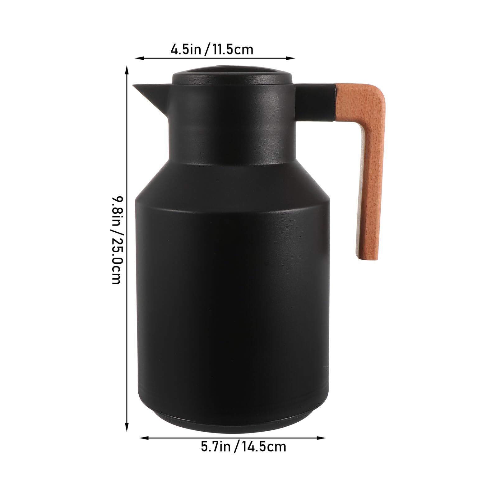 Kettle Térmico Aislamiento Botella de Agua Doméstica para Oficina Camping y Picnic Diseño Sencillo Negro Apto para Líquidos Calientes y Fríos