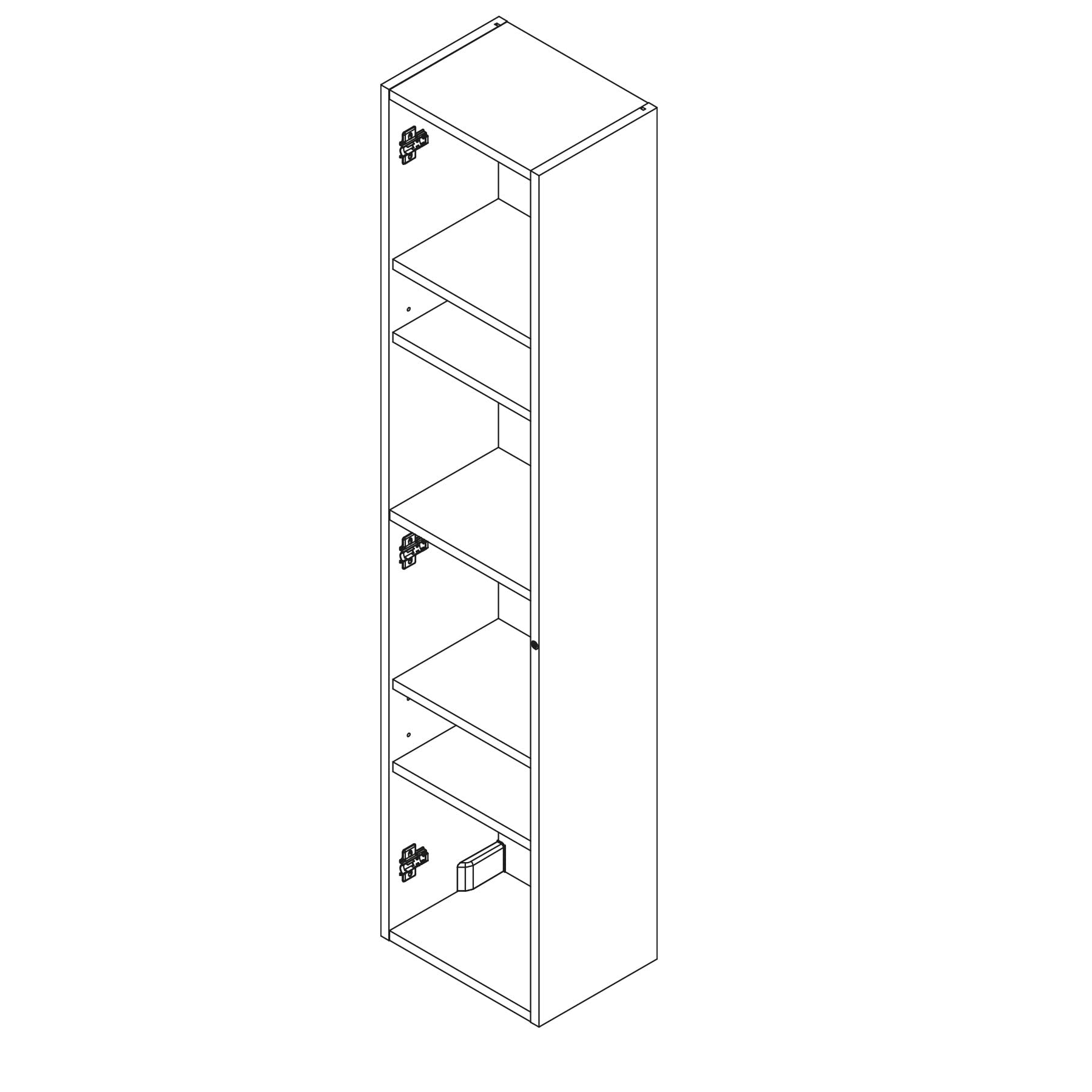Columna de baño Bequia 100% montada de fábrica | Acabado Roble suspendida 1 Puerta Apertura Push y Cierre amortiguado | Salgar