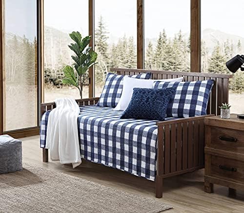 Eddie Bauer Home | Lakehouse Collection | Quilt Set – 100% Cotton, Reversible, Medium Weight Bedding with Matching Shams, Daybed, Blue