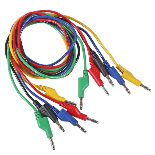 Image of 5pcs Stackable Banana to Banana Plug Test Leads Soft Electrical Test Cable Wire 3.3ft /1m for Multimeter 1000V 15A