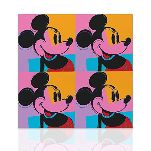 Cuadro Moderno De Mickey Mouse Pop Art - Tableta De Madera, Hecho En Italia, Listo Para Colgar