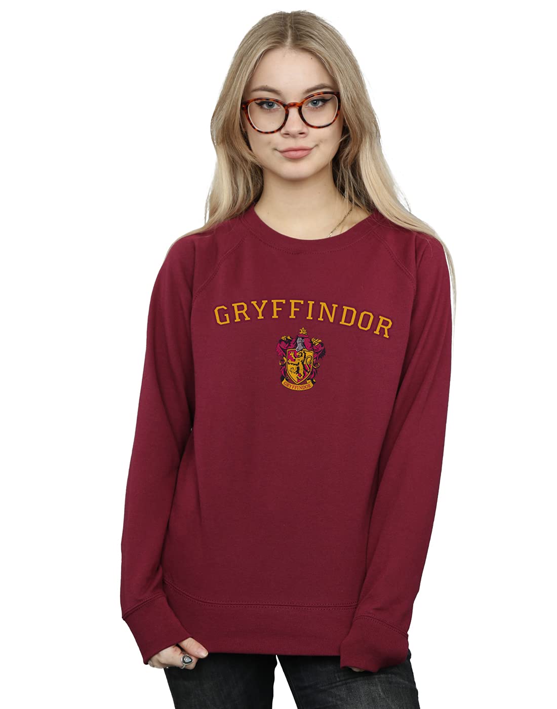 Absolute Cult Women's Burgundy Harry Potter Gryffindor Crest Sweatshirt XX-Large