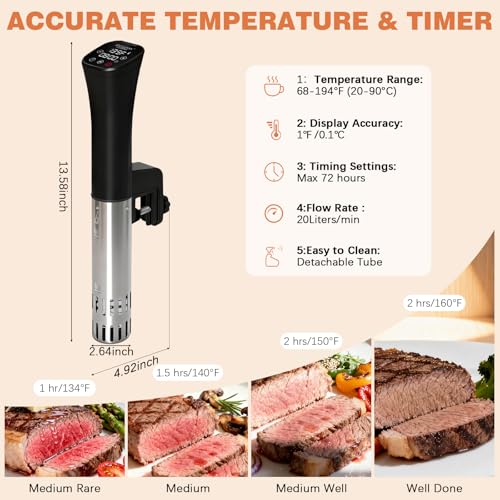 Image of CATTLEMAN Sous Vide Cooker, Wine Chiller, 1000W, Sous Vide Machine for Kitchen, Immersion Circulator, Sous Vide Kit with Vacuum Bags, Vacuum Pump, Accurate Temperature Timer, Fast Heating