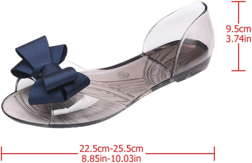 Women Flat Jelly Sandals Bowknot Peep Toe Lightweight Summer Beach Shoes Casual Slip-on Fashion Footwear - Image 4