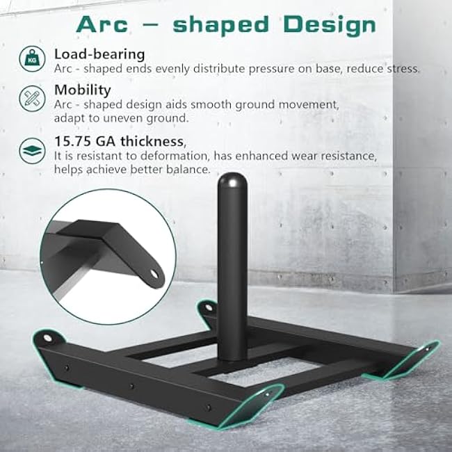 Moricher Weight Sled with Harness, Heavy Duty Fitness Strength Training Sled Workout Sled for Athletic Exercise and Speed, Suitable for 1 and 2 Weight Plates