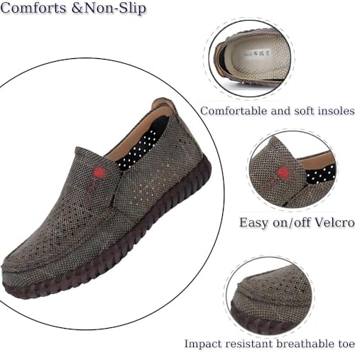 Men's Wide Loafers Breathable Arch Support Casual for Walking Slip-on Lightweight Handmade Cave Outdoor Shoes2