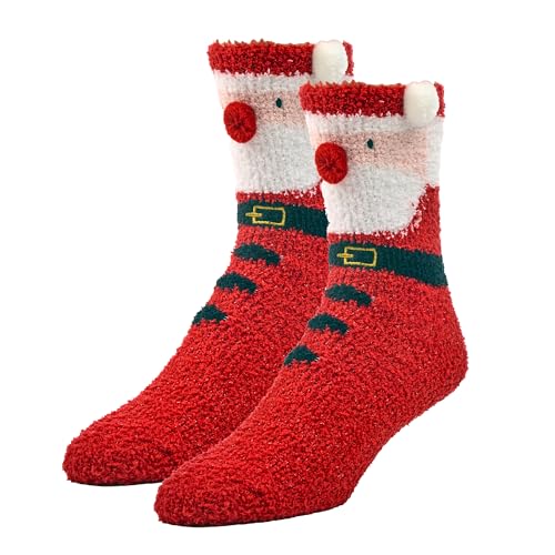 Bioworld Santa Claus Adult Fuzzy Crew Socks