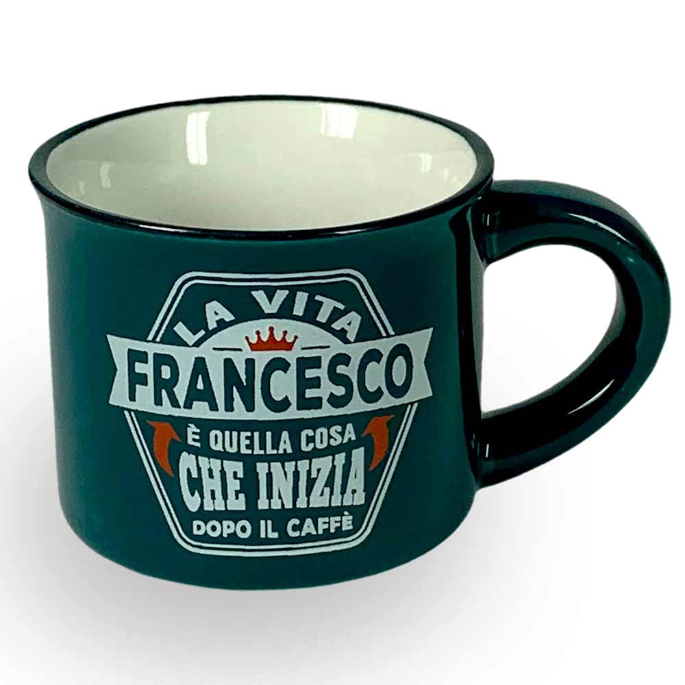 Tazza Caffè Personalizzata 'Francesco' Con Piattino - Ceramica Da 50ml - Foto 7