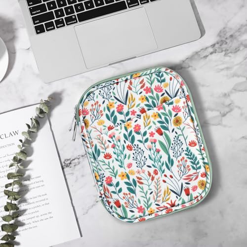 TiMOVO 6-7 Zoll Tablet-Hülle für E-Reader Book Paperwhite/Colorsoft Signature Edition, schützende Sleeve-Hülle mit Tasche für E-Reader, Oasis- und Kobo-Geräte, Blume