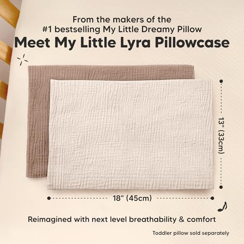 Image of KeaBabies Cotton Muslin Toddler Pillowcase 13x18 Only, 2-Pack (Ecru)