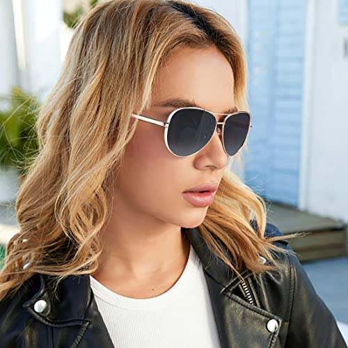 CARFIA Polarized Sunglasses for Women Trendy Retro Classic Pilot Sun glasses CA53882