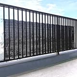 アストロ ベランダ目隠しシート ブラック 270×80cm ロングサイズ バルコニー シェード 通気性の良い 日よけ サンシェード 遮光 オーニング 日差し 直射日光カット 照り返し軽減 涼しい 落下物防止 プライバシー対策 610-18