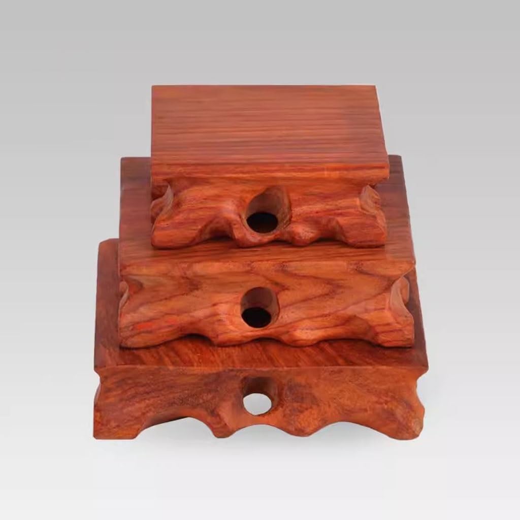 Bonsai Pedestal Vase Pedestal Stands Solid Wood Odd Stone Base Flower Bonsai Stand Incense Burner Fish Tank Teapot Plus Elevated Stand Planter Stand Plant Holder(Small)