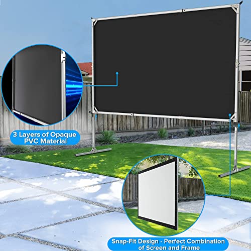 Projector Screen And Stand,Jwsit 100 Inch Outdoor Movie Screen-Upgraded 3 Layers Pvc 16:9 Outdoor Projector Screen,Portable Video Projection Screen With Carrying Bag For Home Theater Backyard #TOP2