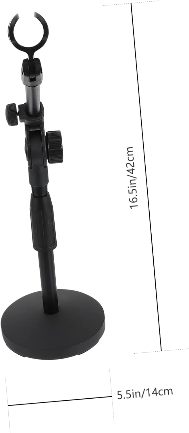 Toyvian Adjustable Table Microphone Stand with Weighted Base Compact Design for Stability Boom Arm for Streaming Gaming and Meetings