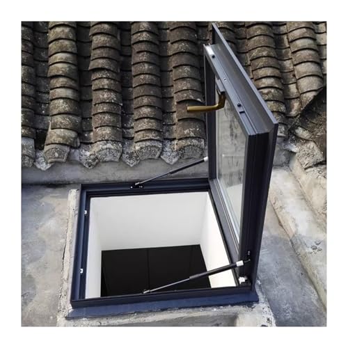 Ventana de techo de aluminio y vidrio templado con acabado robusto para iluminación de sótanos