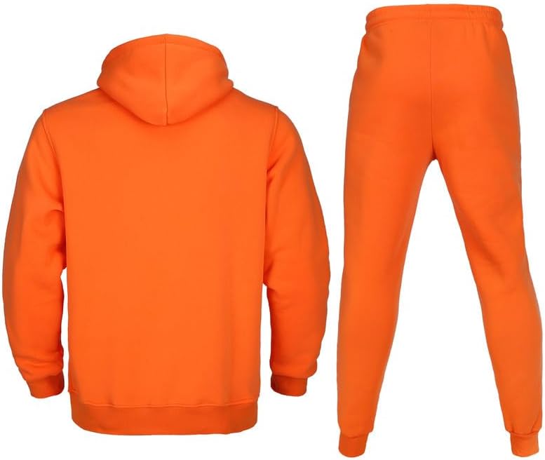 Tanderin Men's Tracksuit 2 Piece Sweatsuit Set Long Sleeve Pullover Athletic Suit Sweatpants Casual Sport Jogging Suits With Pockets（Orange S - Image 2