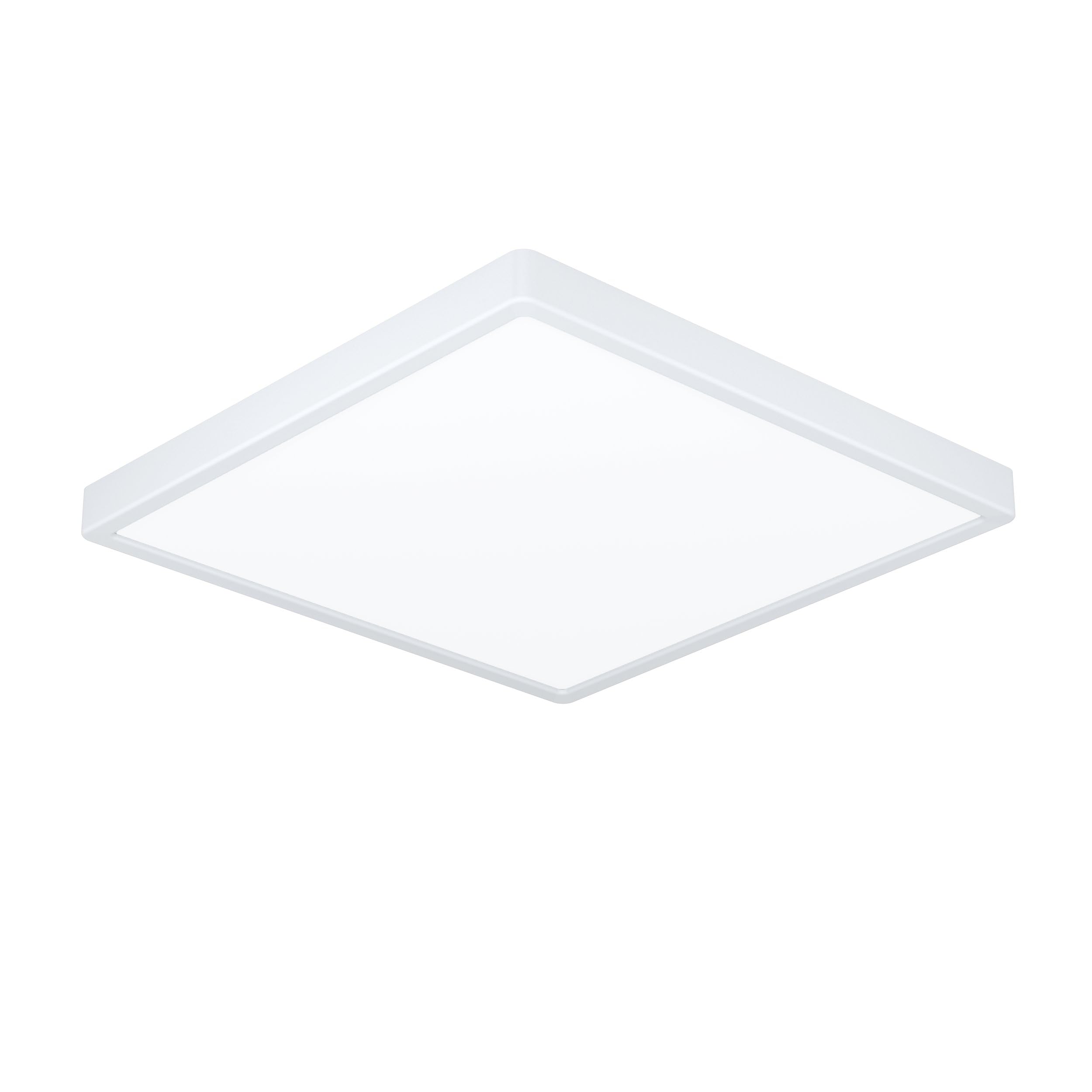 Eglo LED Ceiling Light Fitting Fueva 6, Square Ceiling lamp, Flush Light Fixture, White Plastic, Ceiling Lighting Warm White-Cold White, 39x39 cm